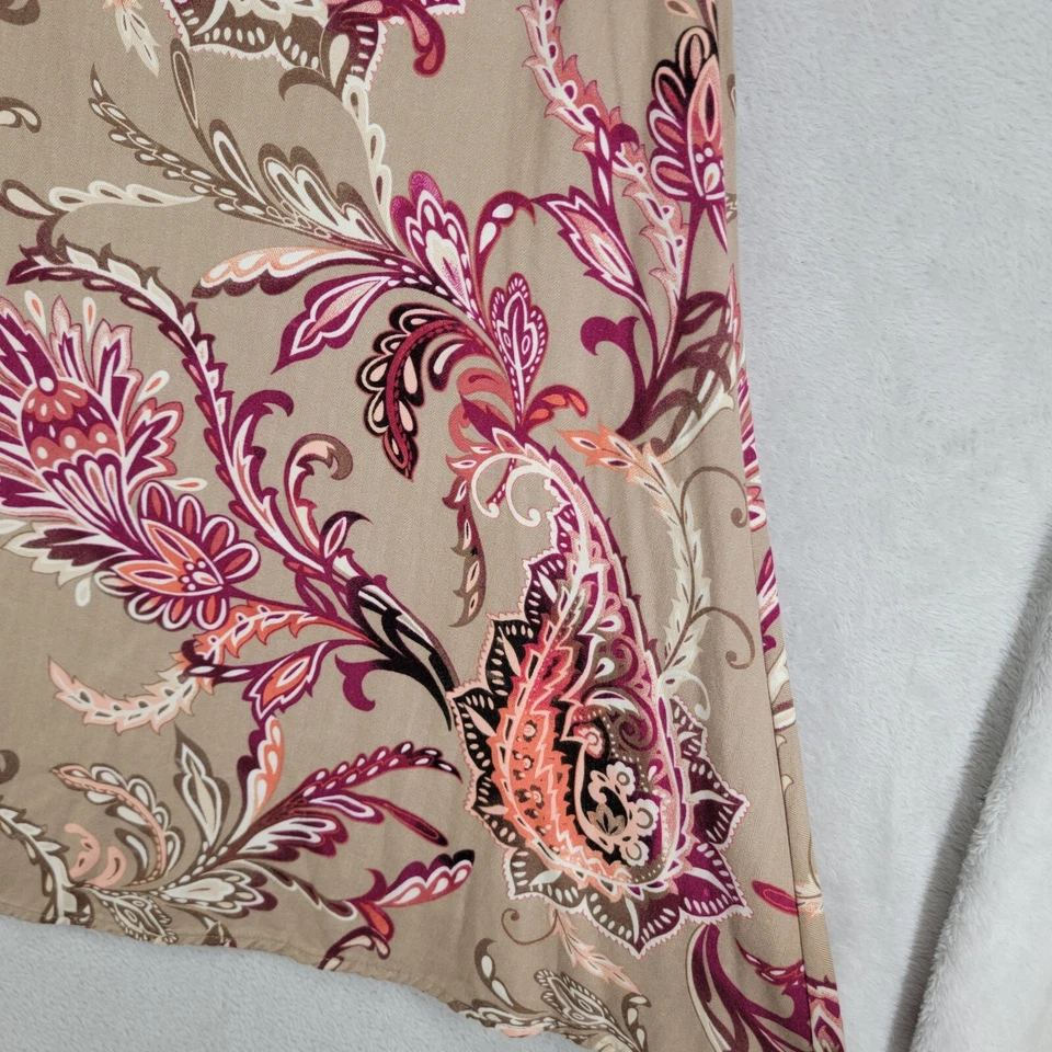 Croft Barrow Mujer Multicolor Paisley Línea A Falda Cremallera Lateral Rayón Talla 16 Foto 4 de 4