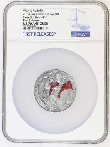 2024 Cameroon Way To Valhalla Freydis Eiriksdottir 2oz Silver Coin NGC MS70 Pop3