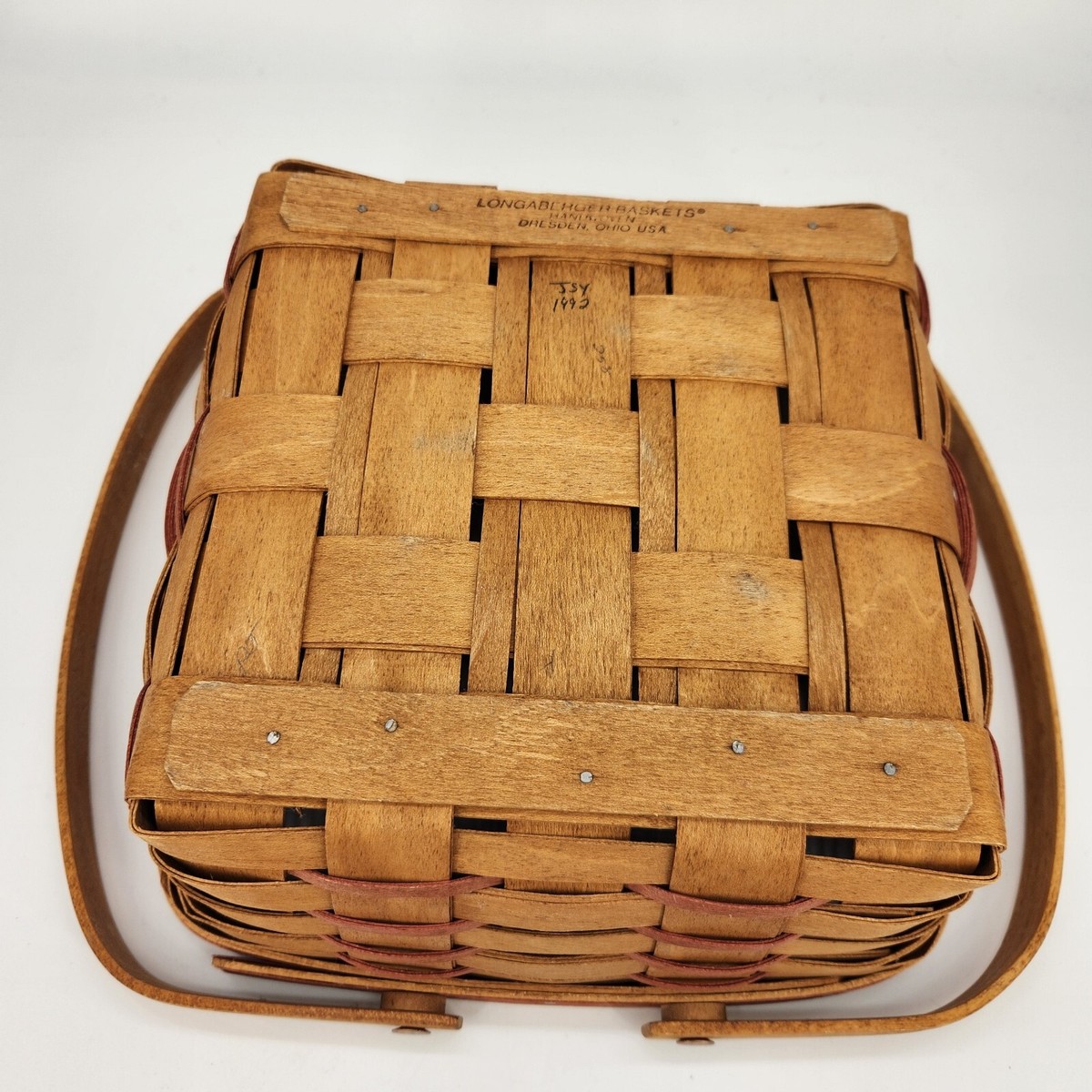 Longaberger ピクニックバスケット VTG 1992 Longaberger Gourmet Picnic Basket Leather Strap