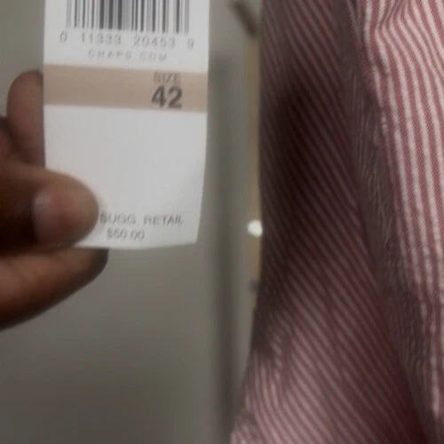 Mens Chaps Red White Striped Searsucker Preppy Golf Shorts Size 42 - Image 4 of 4