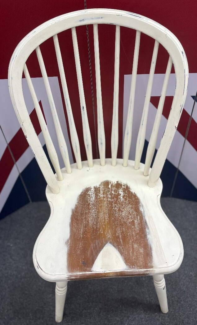 Pair LAURA ASHLEY Bramley Rustic Dining Chairs Spindle Cream Shabby