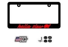 Hella Slow License Plate Frame Lowered Jdm Funny Low Slow - Red Art Hella Slow License Plate Frame Lowered Jdm Funny Low Slow - Red Art
