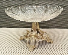 Vintage Molded Glass Bowl With Regule Foot Fruit Bowl Or Other