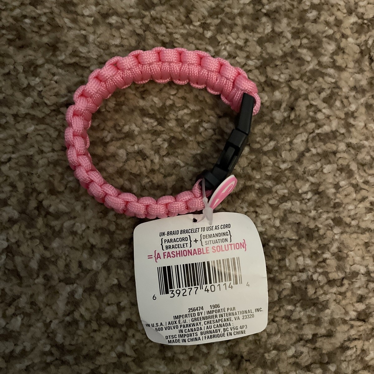 Bracciale Di Sopravvivenza In Paracord Rosa Mimetico - A Plus Survival (Made In USA)