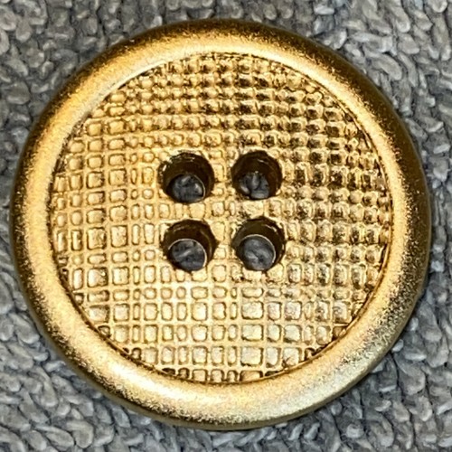 Vintage Gold Colored Round Textured 4-Hole Button - Picture 1 of 4