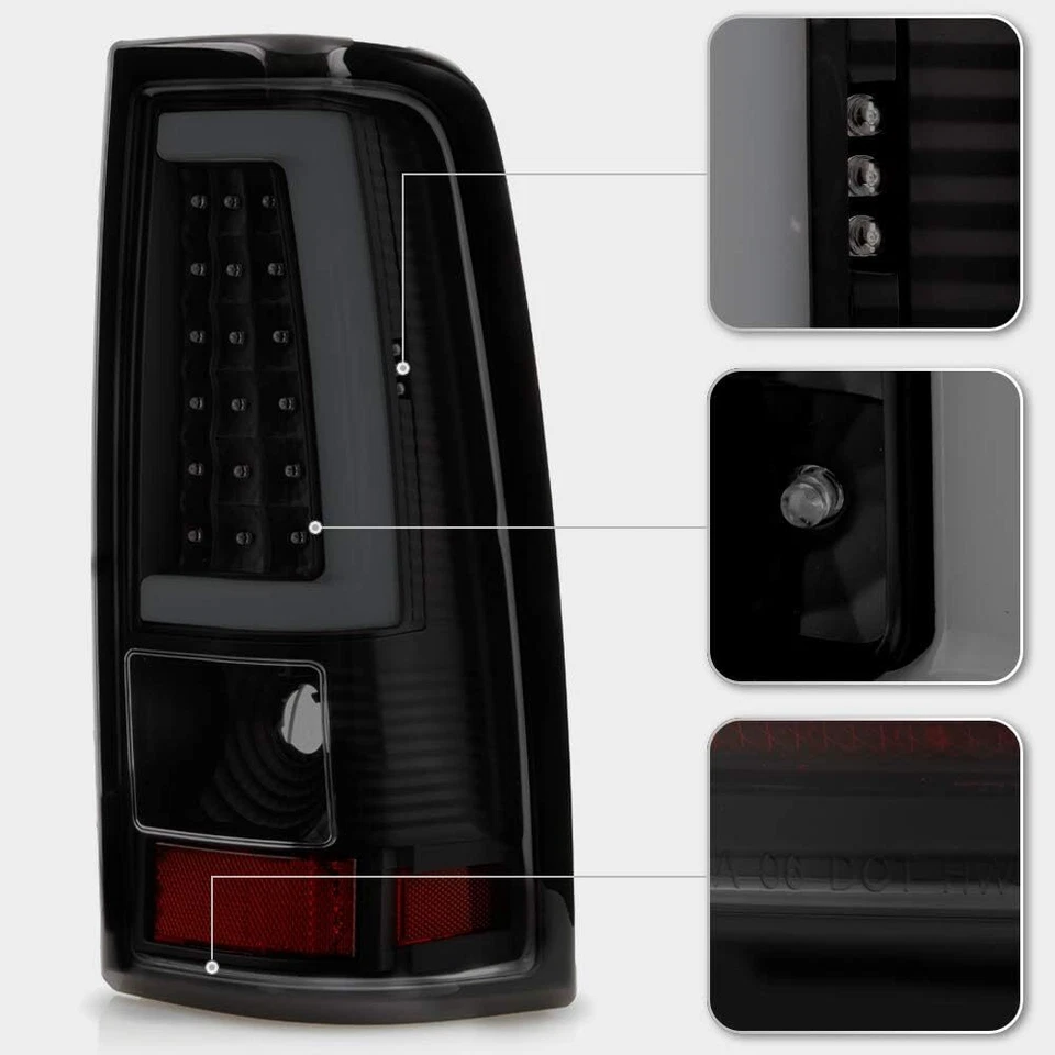 Luces traseras LED de humo para Chevy Silverado GMC Sierra 1500 2500HD 3500 2003-2006 Foto 3 de 4