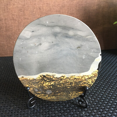 347g Natural chinese Painting Stone Quartz Crystal slice specimen  md1244