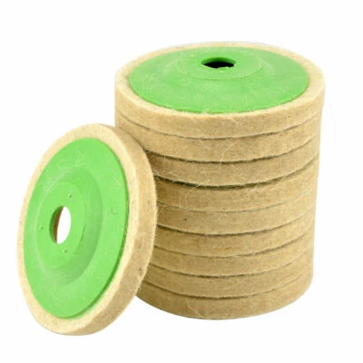 10PCS 100mm 4 Inch Wool Buffing For Grinder Wheel Felt Polishing Disc Pad Kit