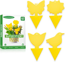 60Pcs Yellow Sticky Traps for Fungus Gnats, Fruit Flies &