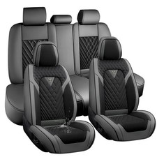 Car Seat Covers Fit for BMW 328 2007-2016,Waterproof Seat(Full Set,Black-Gary)