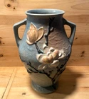 1943 ROSEVILLE POTTERY ~ BLUE MAGNOLIA PATTERN 97-14 FLOOR VASE ~ 14" TALL