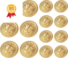 Gold Buttons, Ymapinc 14pcs Metal Blazer Buttons Set 18mm Large, 