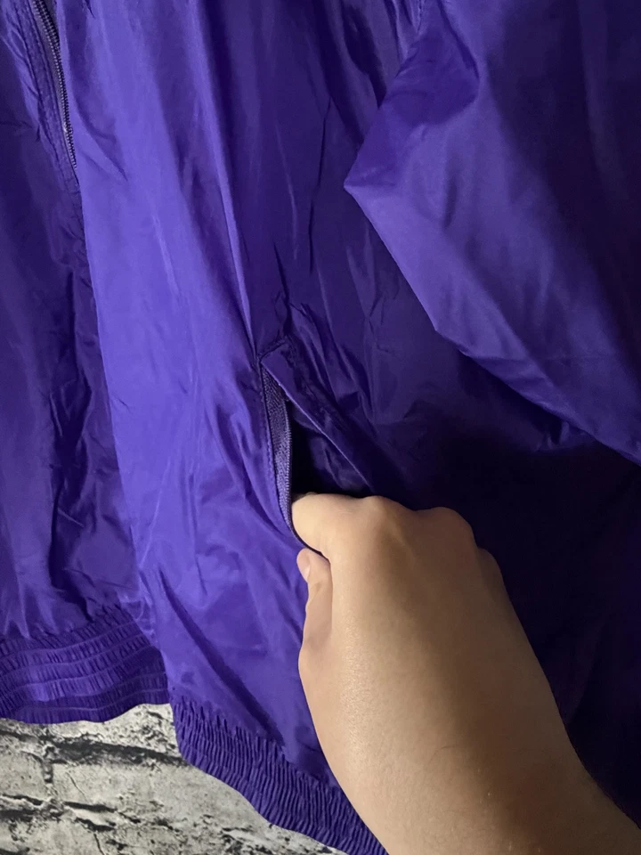 Vintage Lands' End Jacket Mens XL Purple The Squall Fleece Lined Made USA 90s - Image 4 of 4