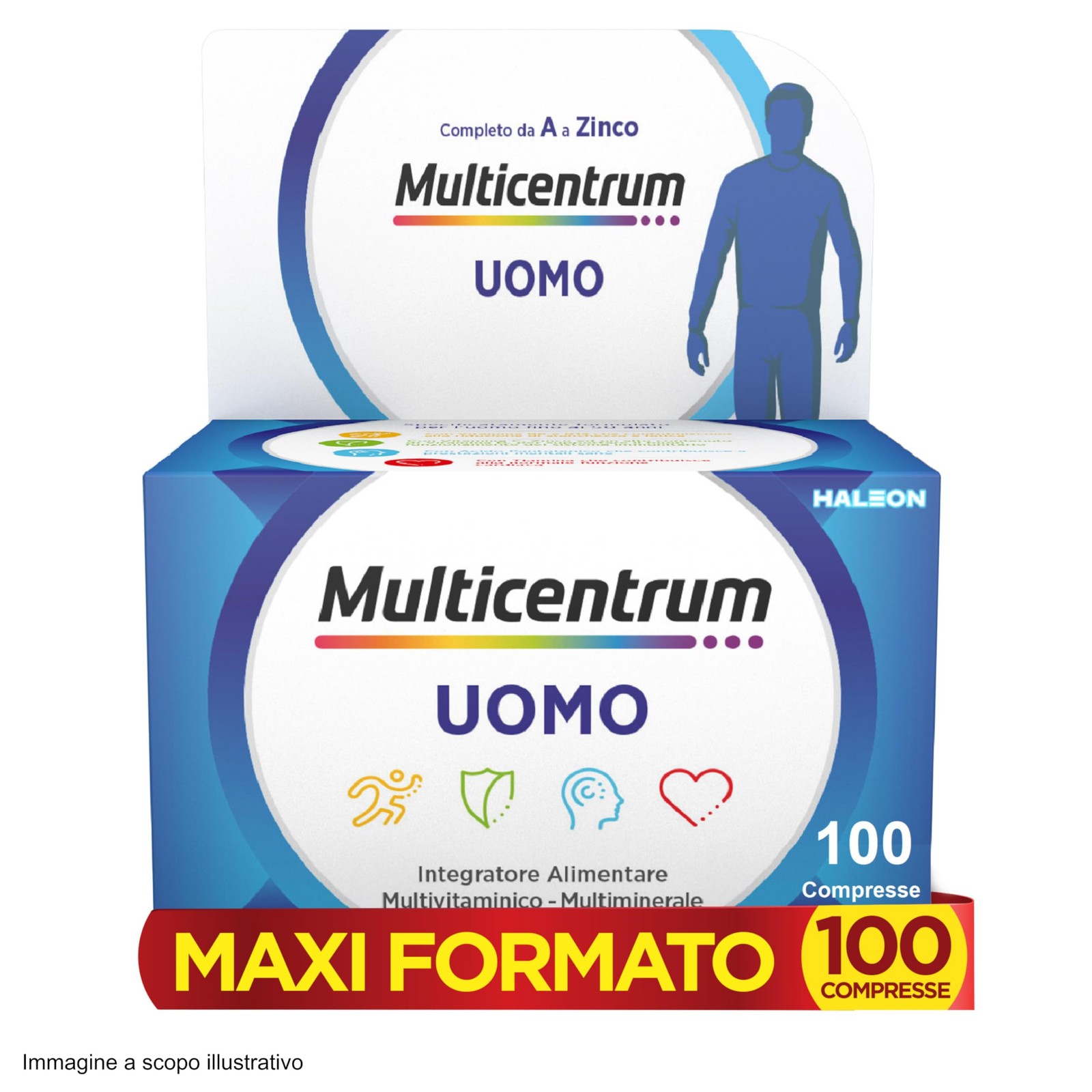 Uomo Integratore Alimentare Multivitaminico Completo con Vitamina D B6 C Contro