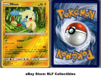 2017 Pokemon, S&M Shining Legends, #34/73 Minun, Reverse Holo Common