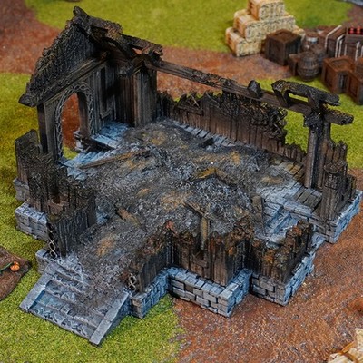 Mead Hall Ruin 28mm Herr der Ringe Tabletop Gelände Terrain MESBG