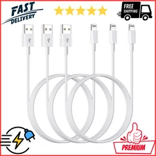 3ft 3Pack Apple MFi Certified iPhone Charger Cord, USB to Lightning Cable, Fa. *