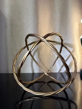 Twisted Silver 7 1/4" Tall Metal Wire Sphere Orb Ball Home Decoration