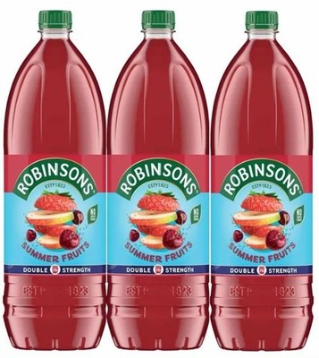 Robinsons Summer Fruits Double Strength Fruchtkürbis Saft ohne Zucker Packung 3x1,75L