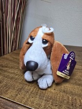 Applause Hush Puppies Bean Bag Plush Basset Hound Dog Brown White Velvet 6