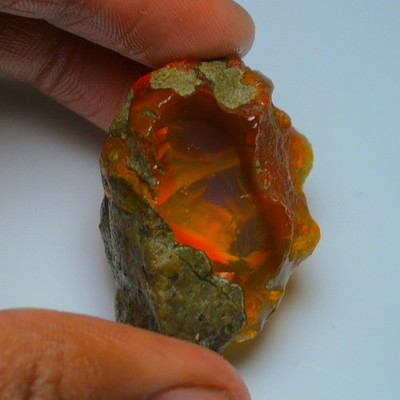 Ethiopian Oil Opal Specimen  82.40 cts Natural Rough Gemstone - Fire Opal Roug