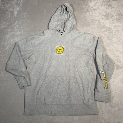 Vans Off The Wall Hoodie Men Large Gray No Bad Trips Better Daze Graphic Sweater