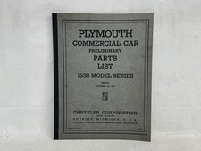 1938 Plymouth Commercial Car Original Illustrated Parts List Catalog Preliminary 1938 Plymouth Commercial Car Original Illustrated Parts List Catalog Preliminary