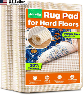 Jorvila Non-Slip Rug Pad Gripper 8x10 Feet, 8' x 10' (Rectangular), White 
