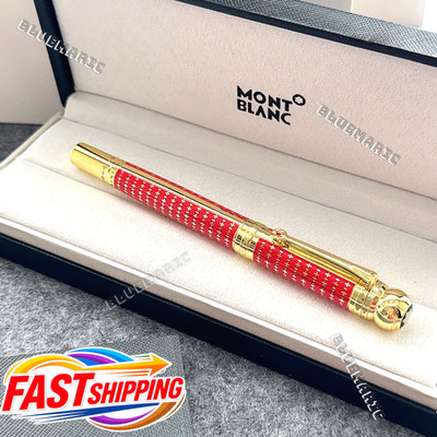 Montblanc Red Gold Rollerball Pen Luxury Executive VIP Gift Box Rare