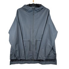 Champion Windbreaker Mens Large Blue Hooded Lightweight Full Zip Coat