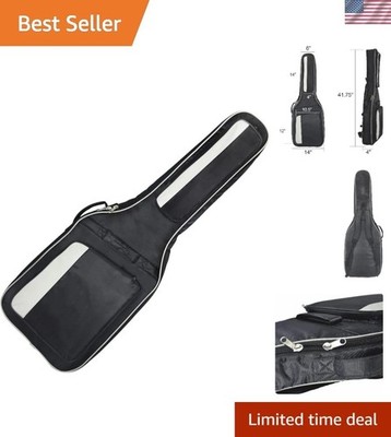 Versatile Electric Guitar Gig Bag - 41-Inch with Double Zippers & Pockets