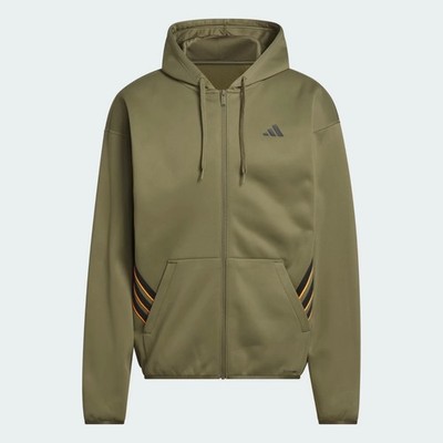 adidas Herren Basketball CRAZY WARM FULL ZIP Loose-Fit Hoodie Grün