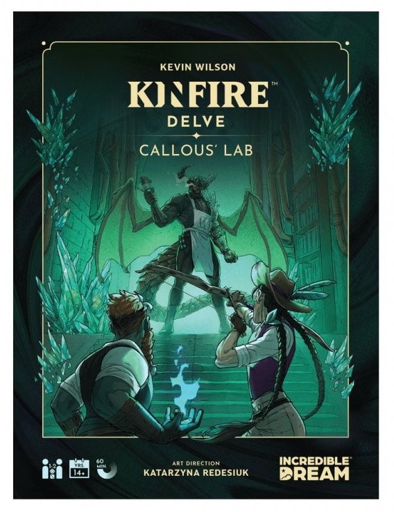 Kinfire Delve Callous Lab jeu de société dungeon crawler coopératif Kolossal Games
