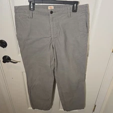 Dockers Athletic Fit Gray Flat Front Khaki Chino Pants Mens 36 X 30