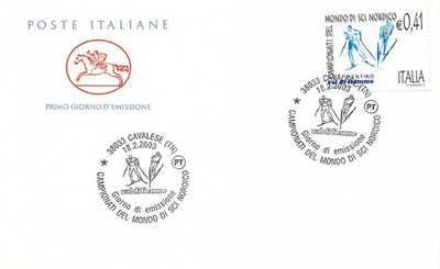 FDC Cavallino - Italien Republica 2003 - Nordische Skimeisterschaften Reiter - NVG
