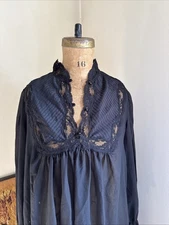 Vtg NIGHTGOWN Lily France Rosa Puleo-Szule LORD TAYLOR S Sheer Lace Lingerie