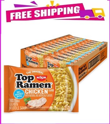 Nissin Top Ramen Noodle Soup, Chicken, 3 Ounce (Pack of 24)