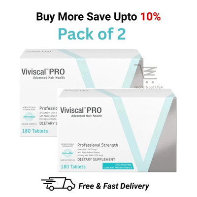 (Pack of 2) Viviscal PRO Advance Hair Growth Supplement 180 Tablets Exp 08/2027