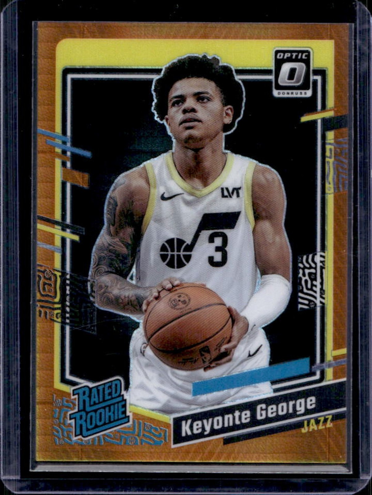 2023-24 Donruss Optic Keyonte George Hyper Orange Prizm RC Rated Rookie #/99