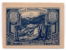 1920 Federal State of Lower Austria 20 Heller Note (3331)