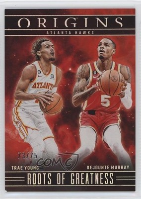 2023 Panini Origins Roots of Greatness Red 73/75 Dejounte Murray Trae Young 1i7s