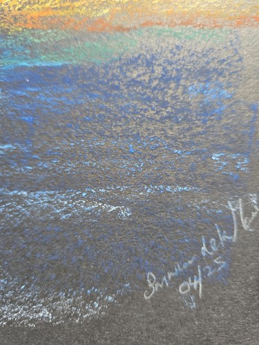 Original Art Oil Pastel On Black Paper Portsmouth Harbour By Sarnia de La Mare - Picture 3 of 8