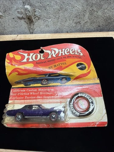 Vintage Hot Wheels Redline 1968 Purple Custom Eldorado White Int Blister Card
