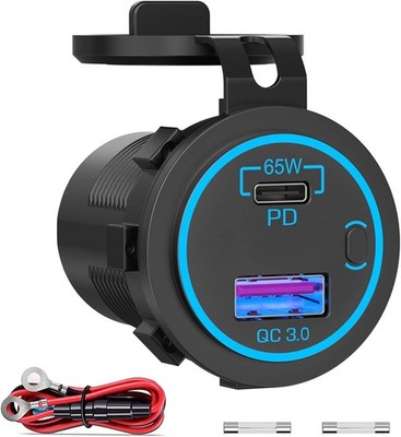 USB C Steckdose 12V Wasserdicht für Auto Wohnmobil Motorrad Boot Adapter mit