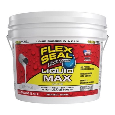 Flex Seal Liquid MAX 2.5 Gal White Rubber Coating   Waterproof & UV Resistant