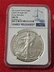 2023-W Silver Eagle Dollar ASE NGC MS 70 BURNISHED     EARLY RELEASES    #T1250