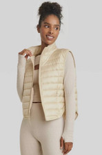 Women's Zipper Quilted Puffer Vest Lightweight Stand Up Collar SZ XS 451-28