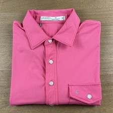 Criquet Men's M Performance Players Golf Polo Shirt Solid Pink Pocket Stretch