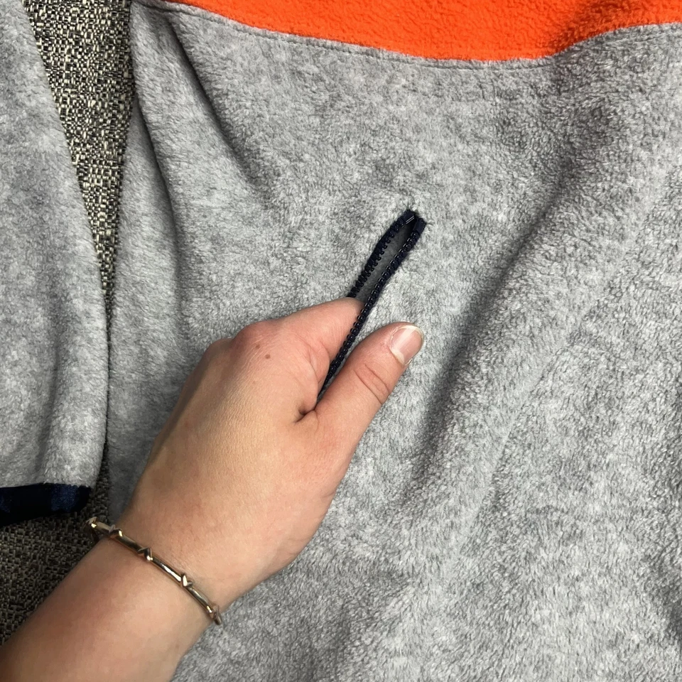 Chaqueta Suéter DE COLECCIÓN IZOD Polar Cremallera Completa Adulto XL Gris Naranja Azul Marino Suave Foto 4 de 4