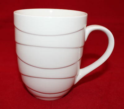 Jamie Oliver Porcelain White Embossed Waves Coffee Tea Mug Cup 1401001 Thailand